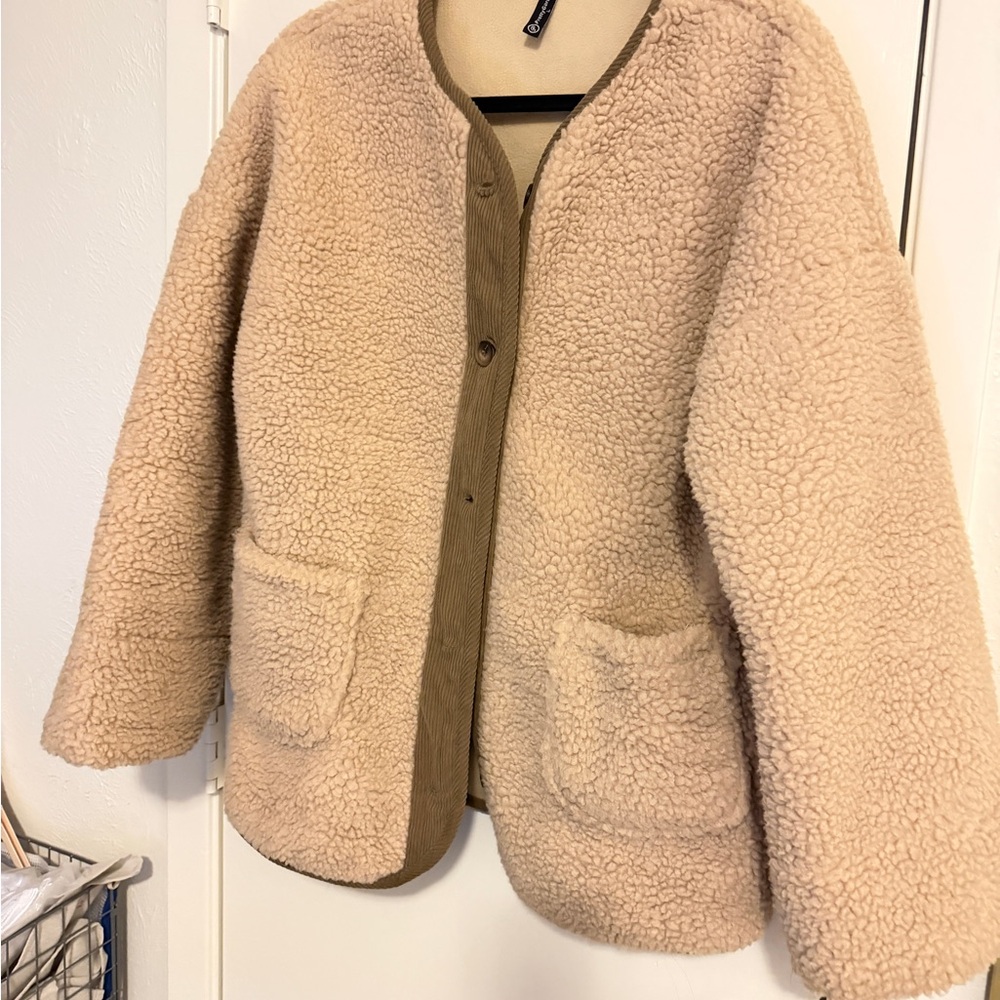 Women's Tan Sherpa Jacket